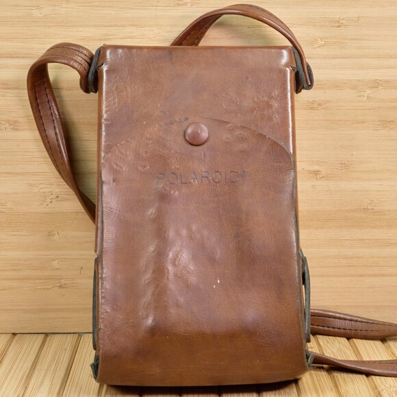 Vintage 70s Polaroid SX-70 Model 3 Land Camera, Black Body with Brown Leather - Picture 9 of 14
